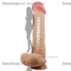 Dildo vertebrado con sopapa con piel extensible